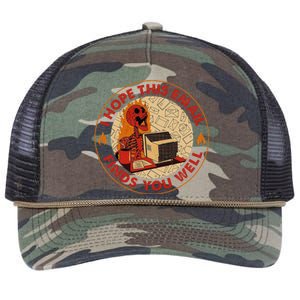 I Hope This Email Finds You Well Funny Skeleton Halloween Retro Rope Trucker Hat Cap