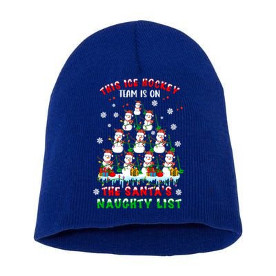 Ice Hockey Team On SantaS Naughty List Snow Ice Hockey Gift Short Acrylic Beanie