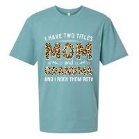I Have Two Titles Mom And Grandma And I Rock Them Both Leopard Pattern Sueded Cloud Jersey T-Shirt