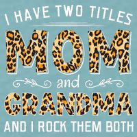 I Have Two Titles Mom And Grandma And I Rock Them Both Leopard Pattern Sueded Cloud Jersey T-Shirt