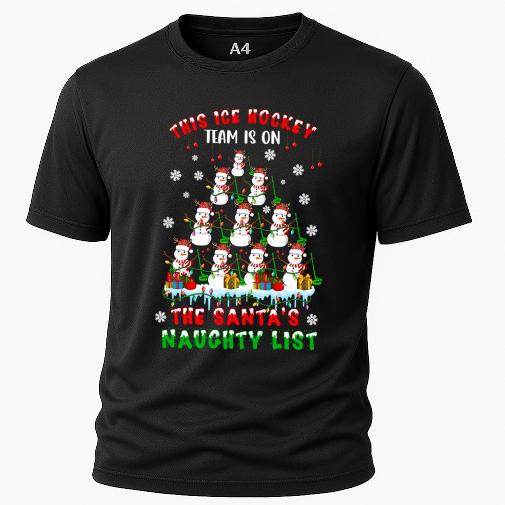 Ice Hockey Team On SantaS Naughty List Snow Ice Hockey Gift Cooling Performance Crew T-Shirt