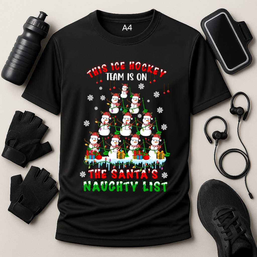 Ice Hockey Team On SantaS Naughty List Snow Ice Hockey Gift Cooling Performance Crew T-Shirt