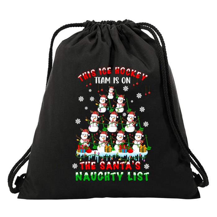 Ice Hockey Team On SantaS Naughty List Snow Ice Hockey Gift Drawstring Bag