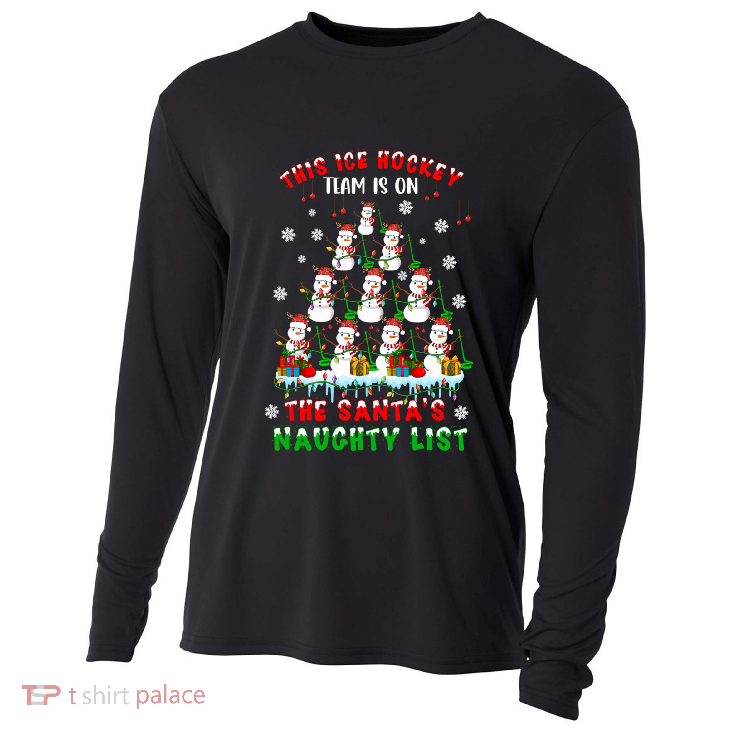 Ice Hockey Team On SantaS Naughty List Snow Ice Hockey Gift Cooling Performance Long Sleeve Crew
