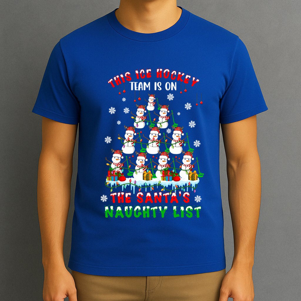 Ice Hockey Team On SantaS Naughty List Snow Ice Hockey Gift T-Shirt