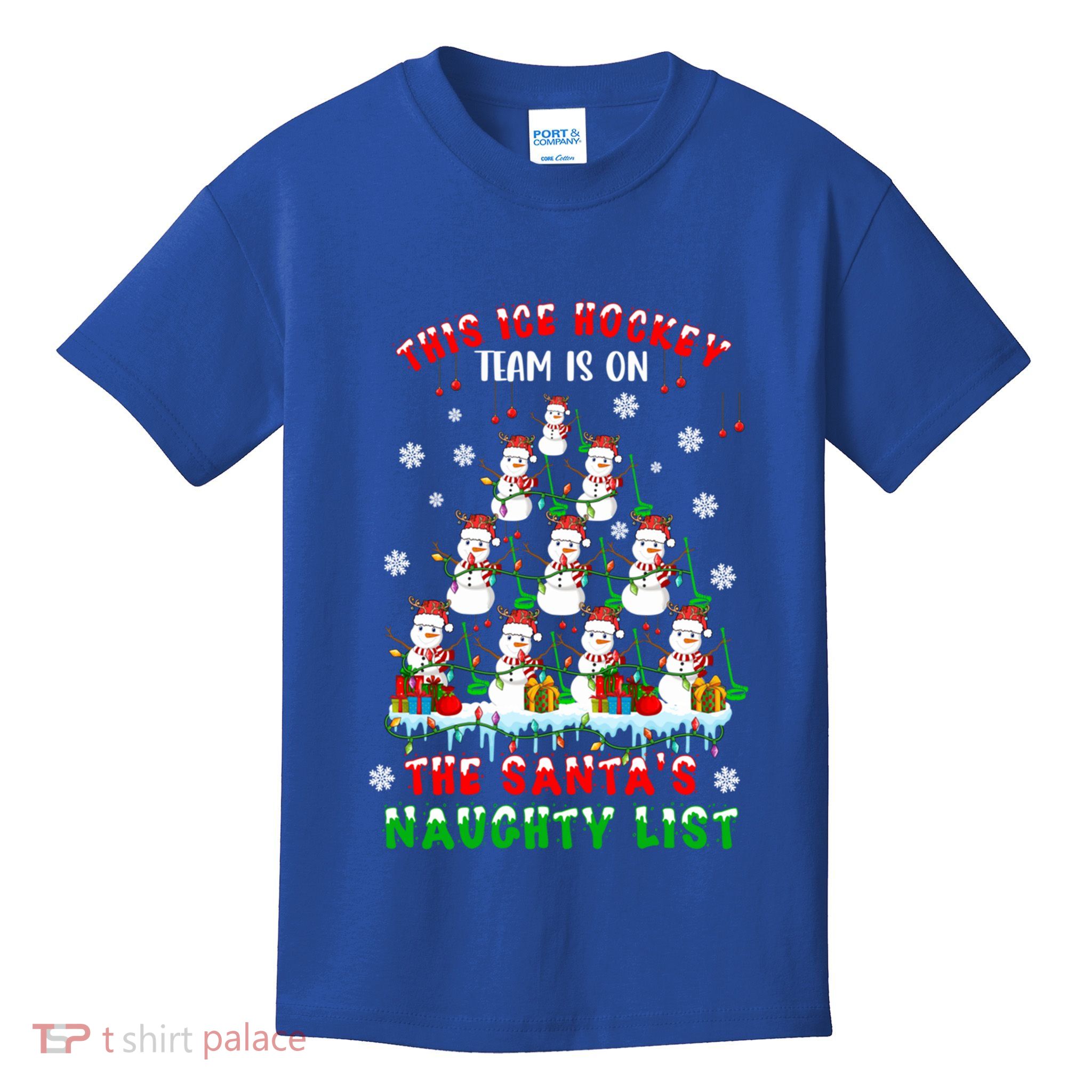 Ice Hockey Team On SantaS Naughty List Snow Ice Hockey Gift Kids T-Shirt