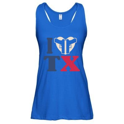 I Heart Texas Tx Love Pro Usa 2nd Adt Pro Gun Gift Ladies Essential Flowy Tank