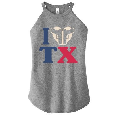 I Heart Texas Tx Love Pro Usa 2nd Adt Pro Gun Gift Women’s Perfect Tri Rocker Tank