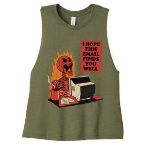 I Hope This Email Finds You Well Funny Skeleton Women's Racerback Cropped Tank