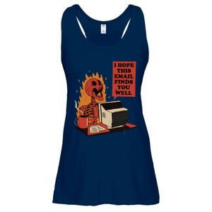 I Hope This Email Finds You Well Funny Skeleton Ladies Essential Flowy Tank