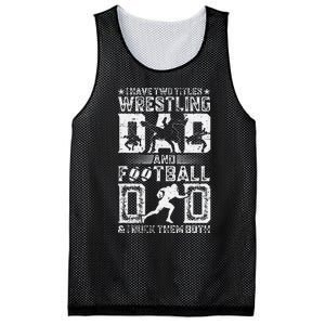 I Have Two Titles Wrestling Dad And Football Dad Wrestler  Mesh Reversible Basketball Jersey Tank