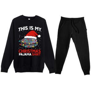 Ice Hockey This Is My Pajama Christmas Gift Premium Crewneck Sweatsuit Set