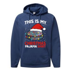 Ice Hockey This Is My Pajama Christmas Gift Performance Fleece Hoodie