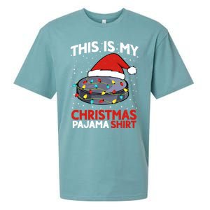 Ice Hockey This Is My Pajama Christmas Gift Sueded Cloud Jersey T-Shirt