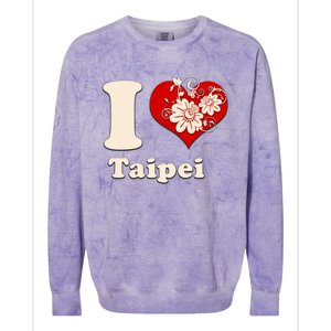 I Heart Taipei Taiwan Floral Gift Colorblast Crewneck Sweatshirt