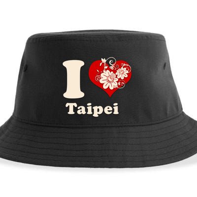 I Heart Taipei Taiwan Floral Gift Sustainable Bucket Hat