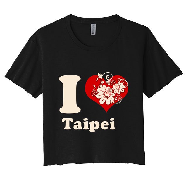 I Heart Taipei Taiwan Floral Gift Crop Top