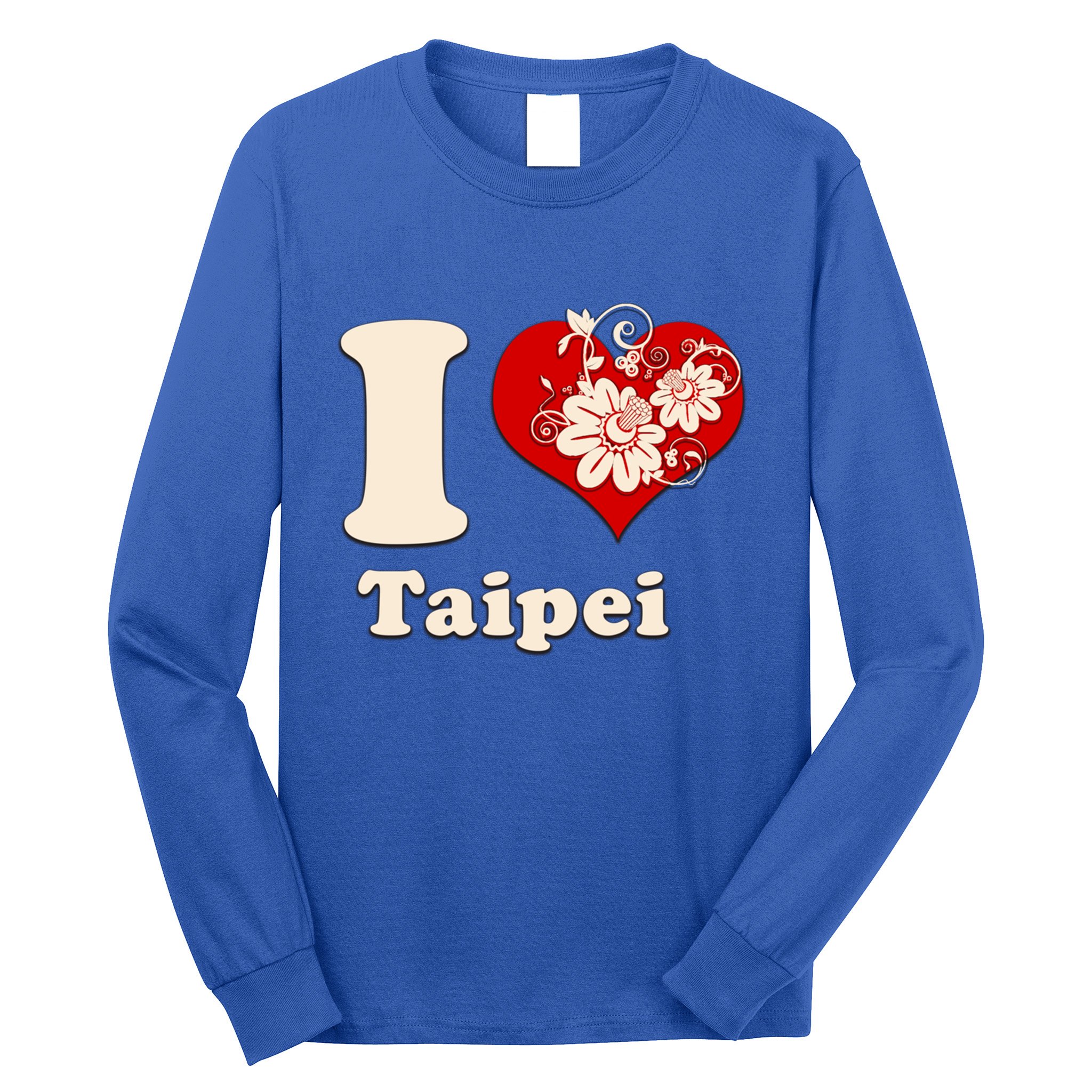 I Heart Taipei Taiwan Floral Gift Long Sleeve Shirt
