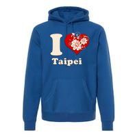 I Heart Taipei Taiwan Floral Gift Premium Hoodie