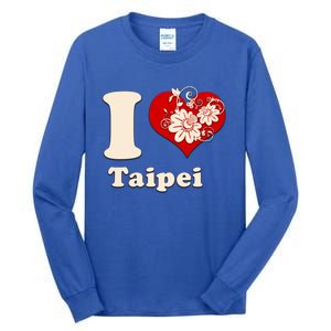 I Heart Taipei Taiwan Floral Gift Tall Long Sleeve T-Shirt