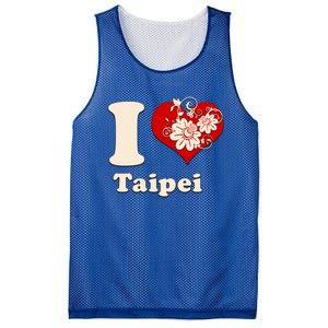 I Heart Taipei Taiwan Floral Gift Mesh Reversible Basketball Jersey Tank