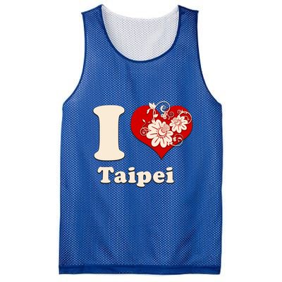I Heart Taipei Taiwan Floral Gift Mesh Reversible Basketball Jersey Tank
