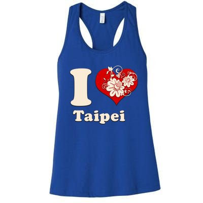 I Heart Taipei Taiwan Floral Gift Women's Racerback Tank