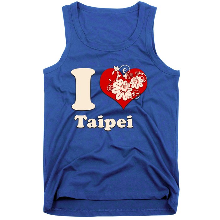 I Heart Taipei Taiwan Floral Gift Tank Top