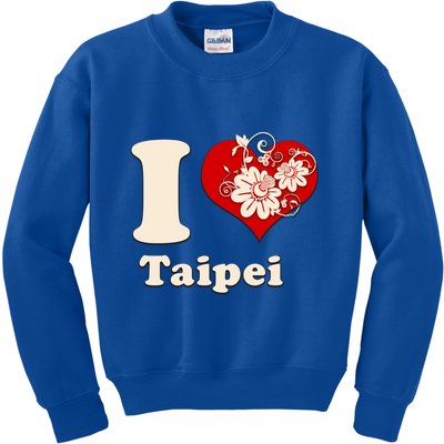 I Heart Taipei Taiwan Floral Gift Kids Sweatshirt