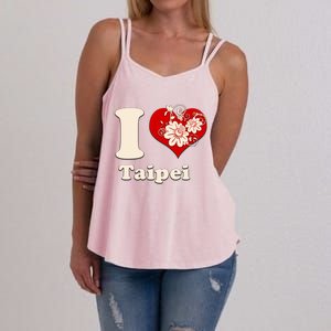 I Heart Taipei Taiwan Floral Gift Women's Strappy Tank