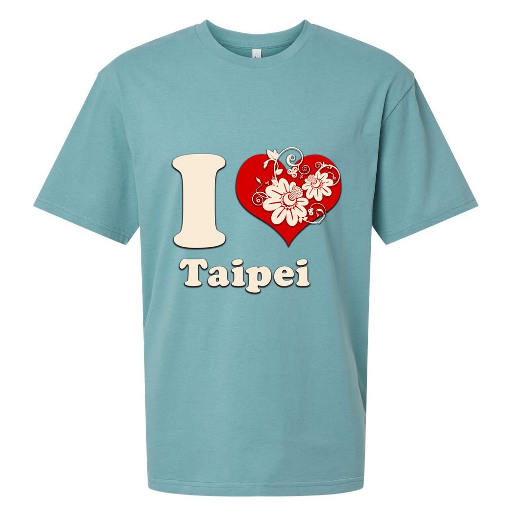 I Heart Taipei Taiwan Floral Gift Sueded Cloud Jersey T-Shirt