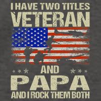 I Have Two Titles Veteran And Papa Funny Retro Veterans Day Vector Backpack