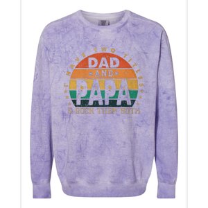 I Have Two Titles Dad And Papa Father's Day promoted Grandpa Colorblast Crewneck Sweatshirt