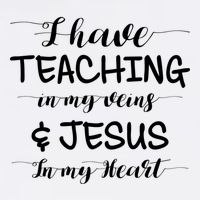 I Have Teaching In My Veins And Jesus In My Heart Teacher Gift Garment-Dyed Sweatshirt