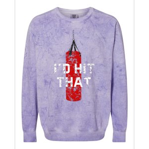 ID Hit That Funny Boxing Gift Idea Colorblast Crewneck Sweatshirt