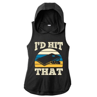 ID Hit That Bag Bean Cornhole Ladies PosiCharge Tri-Blend Wicking Draft Hoodie Tank