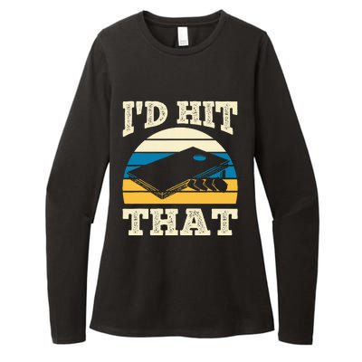 ID Hit That Bag Bean Cornhole Womens CVC Long Sleeve Shirt