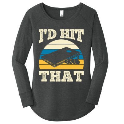 ID Hit That Bag Bean Cornhole Women's Perfect Tri Tunic Long Sleeve Shirt