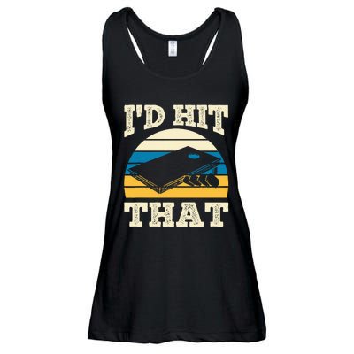 ID Hit That Bag Bean Cornhole Ladies Essential Flowy Tank