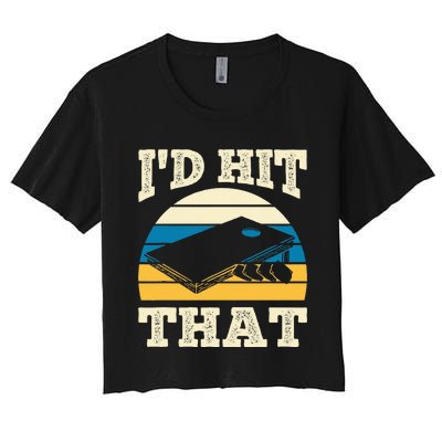 ID Hit That Bag Bean Cornhole Women's Crop Top Tee