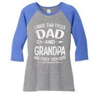 I Have Two Titles Dad And Grandpa Funny Fathers Day Grandpa Gift Women's Tri-Blend 3/4-Sleeve Raglan Shirt