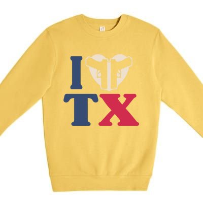 I Heart Texas Tx Love Pro Usa 2nd Adt Pro Gun Great Gift Premium Crewneck Sweatshirt