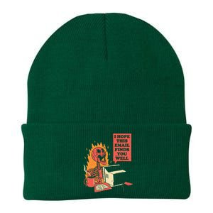 I Hope This Email Finds You Well Funny Skeleton Knit Cap Winter Beanie