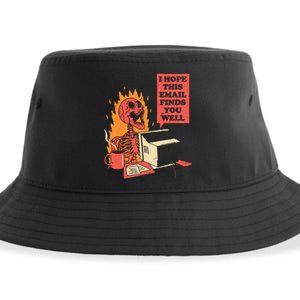 I Hope This Email Finds You Well Funny Skeleton Sustainable Bucket Hat