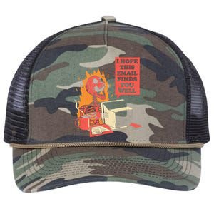 I Hope This Email Finds You Well Funny Skeleton Retro Rope Trucker Hat Cap