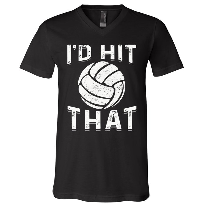 Id Hit That Summer Beach Volleyball V-Neck T-Shirt