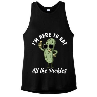 I'm Here To Eat All Of The Pickles Funny Pickle Lover Cool Gift Ladies PosiCharge Tri-Blend Wicking Tank