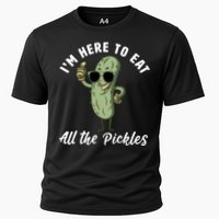 I'm Here To Eat All Of The Pickles Funny Pickle Lover Cool Gift Cooling Performance Crew T-Shirt