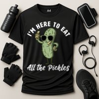 I'm Here To Eat All Of The Pickles Funny Pickle Lover Cool Gift Cooling Performance Crew T-Shirt