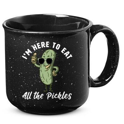 I'm Here To Eat All Of The Pickles Funny Pickle Lover Cool Gift 15oz Campfire Ceramic Mug